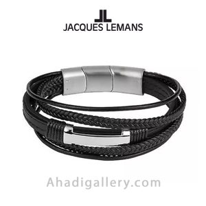 دستبند چرم ژاک لمن مدل s-b111a