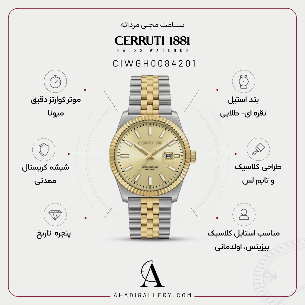 مشخصات ساعت مچی چروتی مدل CIWGH0084201