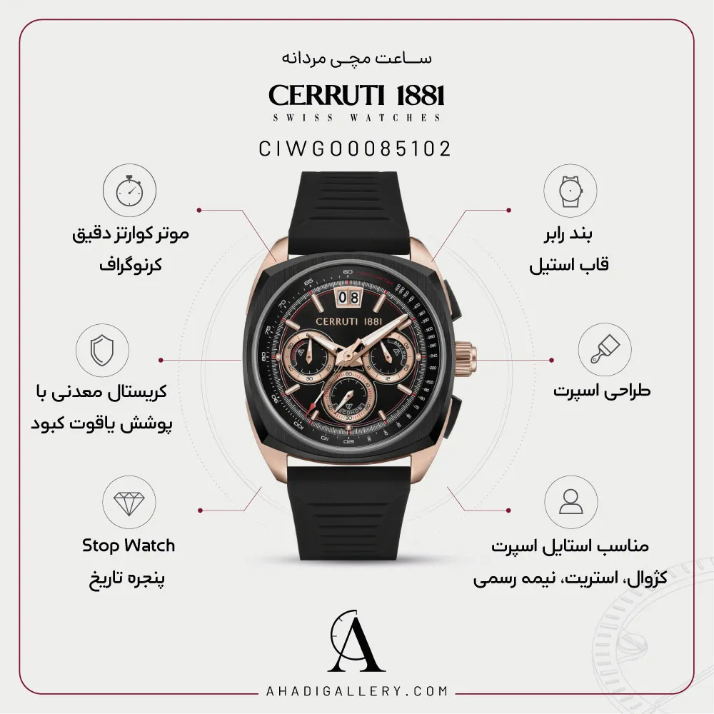 مشخصات ساعت مچی چروتی مدل CIWGO0085102