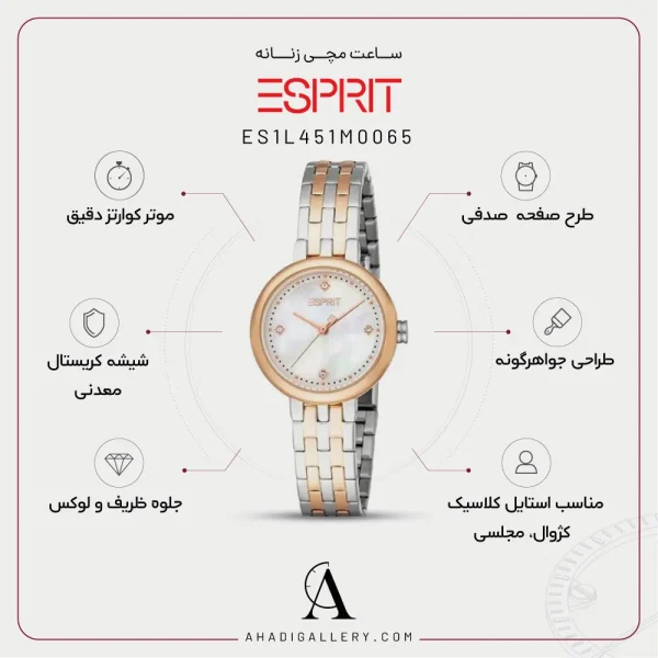 مشخصات ساعت مچی اسپریت مدل ES1L451M0065